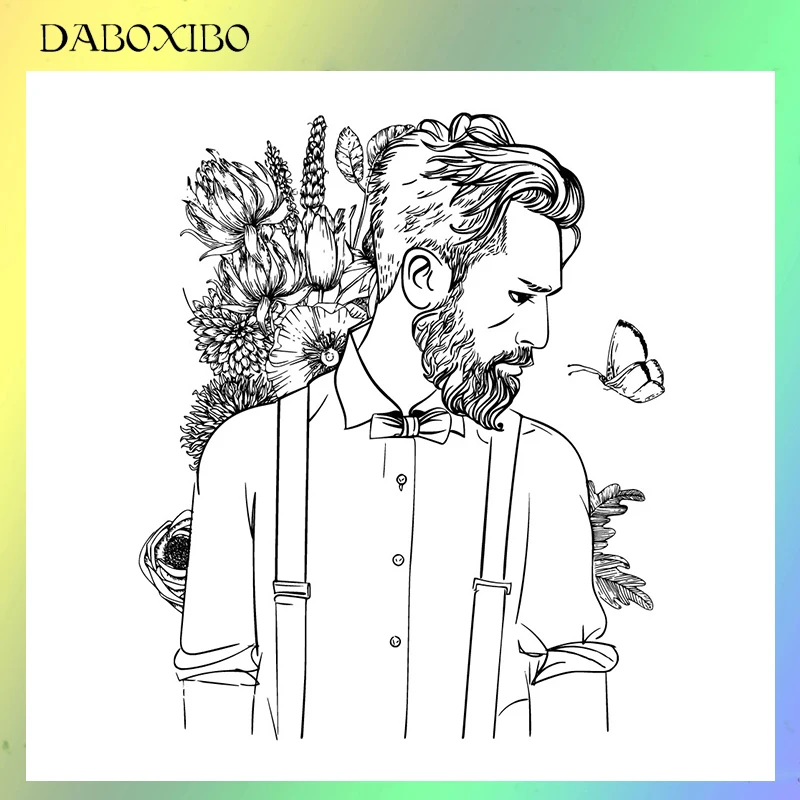 

DABOXIBO Handsome Uncle Clear Stamps For DIY Scrapbooking/Card Making/Photo Album Silicone Decorative Crafts