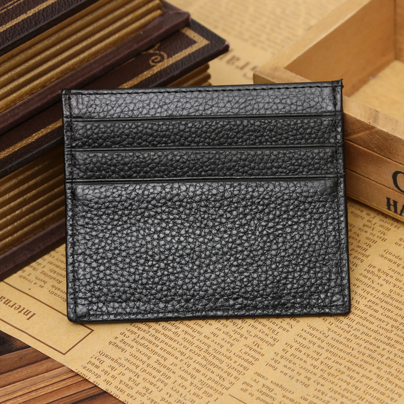 

Coin Pocket Card Bit More Embossed Leather First Layer of Leather Wallet Genuine Leather Certificate Holder