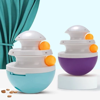 

Interactive Dog Cat Food Treat Ball Bowl Toy Funny Pet Shaking Leakage Food Container Puppy Cat Slow Feed Pet Tumbler Toy