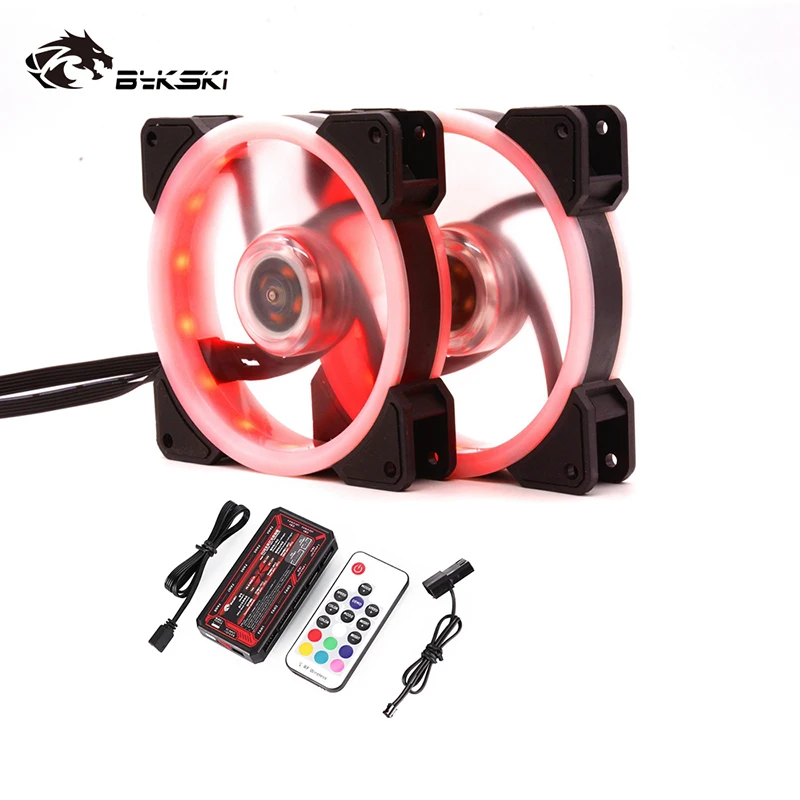 Bykski Adjust RGB Cooling Fan 120mm Pc Case Mute Fan Computer Radiator Cooler Cooling LED Light 12v Controller Quiet Heatsink