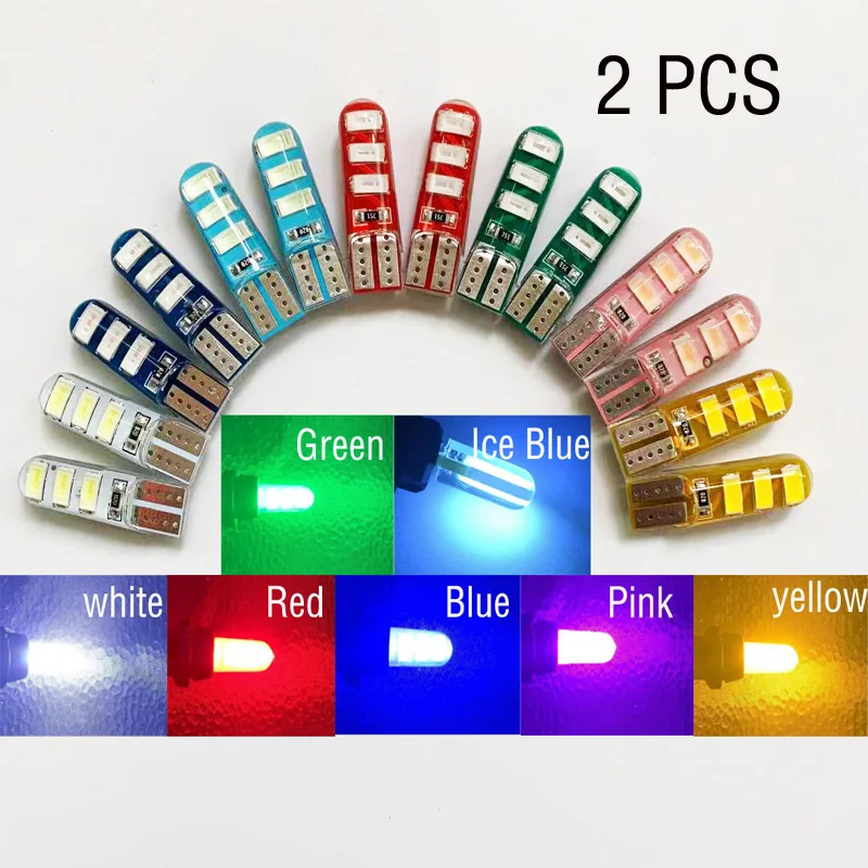 2 uds T10 W5W LED de distancia de seguridad para coche luces de las luces de la matrícula de luz intermitente bombilla Canbus lámparas de lectura 6SMD 5630 12V lámparas de techo