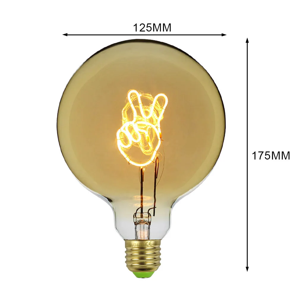 TIANFAN Edison ЛАМПЫ G125 да гигантская лампа Светодиодная в форме шара-глобуса винтажная нить 4 Вт декоративная подвесная настольная лампа лампочка