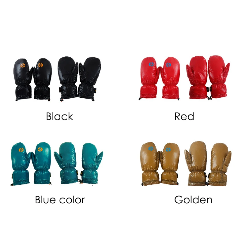 Outdoor Winter Thermal Full Fingers Thicken White Goose Down Travel Hiking SportRiding Skiing Skating Snowboarding Warm Gloves