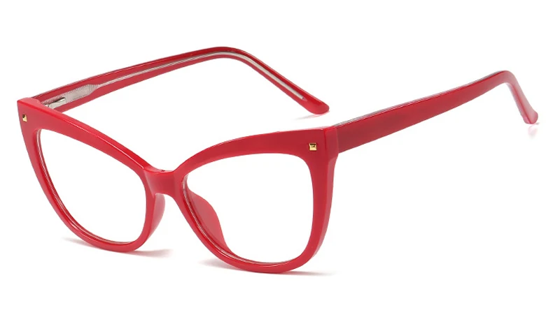 red with clear Peekaboo, сексуальные очки tr90, оправа, кошачий глаз, прозрачные линзы, женские, большие очки, по рецепту, черные, женские, высокое качество, ацетат - Цвет оправы: red with clear