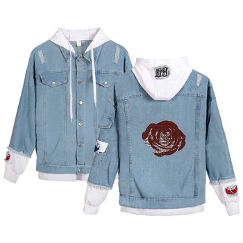 

Hip hop Kpop Denim Jean Stitching Jacket juice wrld wear Clothes juice wrld Casual Hoodies Men/Women Coat jeans Funny hoodies