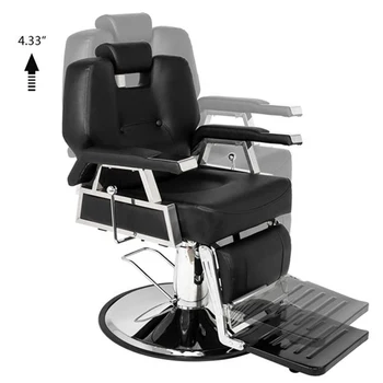

US Warehouse Men's Hairdressing Chair High-End Reclining Chair Hairdresser Tattoo Shaving Lift Square Barber Chair Black