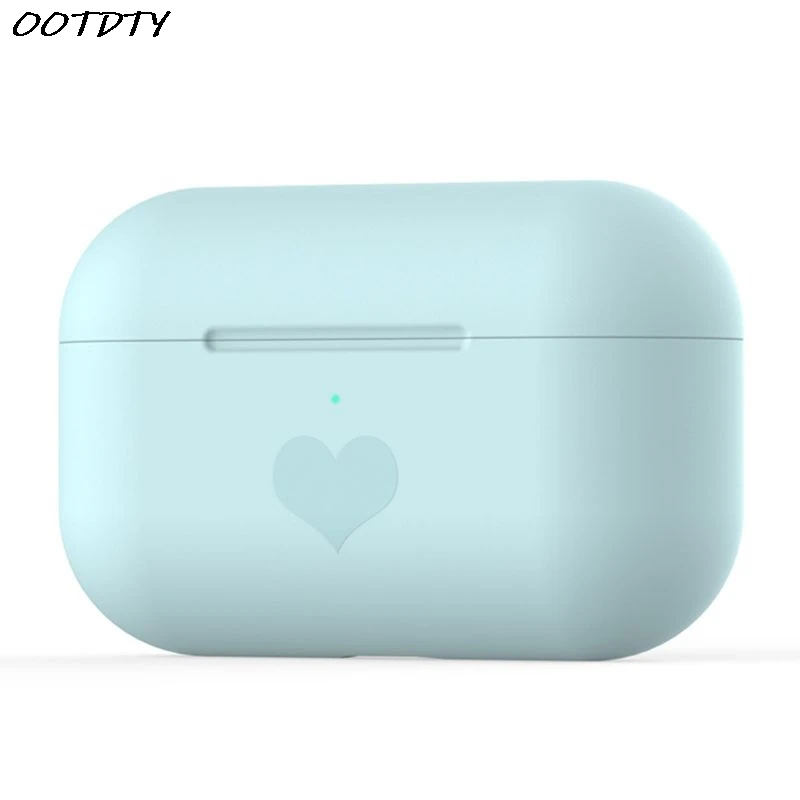

Shockproof Silicone Earphone Case Love Heart Pattern Protective Cover Shell for Airpods Pro Headset Charging Box