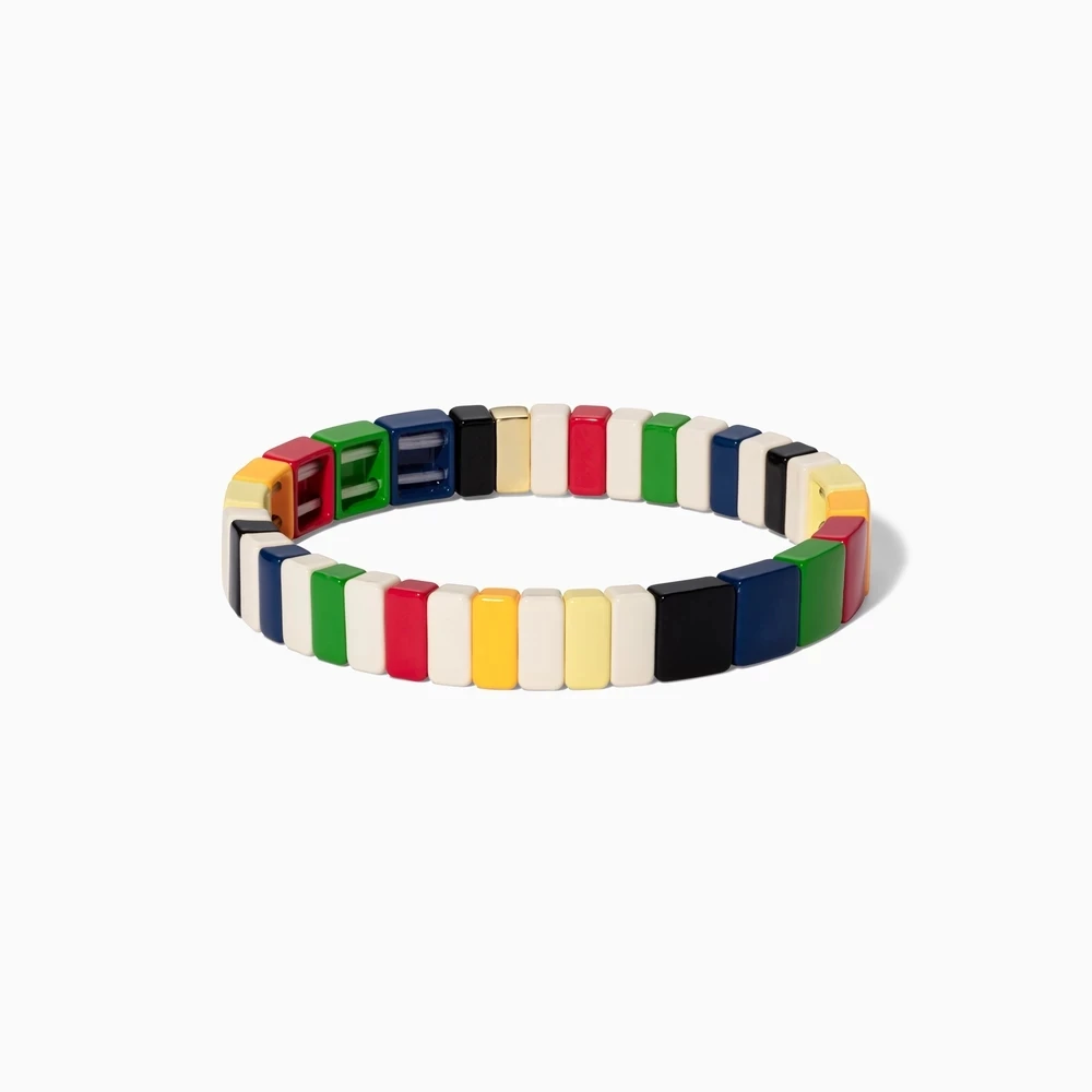 bracelet Богемные boho vsco девушка позолоченный U-TUBE бисер мужской браслет красочные радужные эмалевые браслеты эластичный стрейч мужской женский браслет - Окраска металла: bracelet