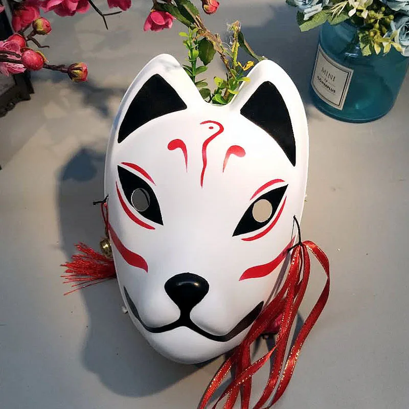 2009 Guangdong стиль лиса маска Хэллоуин маска лицевая маска в виде кошки белый эмбрион лиса демон японский ручная роспись Hefeng - Цвет: Белый