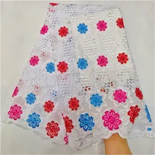 Лидер продаж африканская ажурная ткань нигерийское кружево ткань высокое качество швейцарские кружева ткань из Дубая 5 ярдов