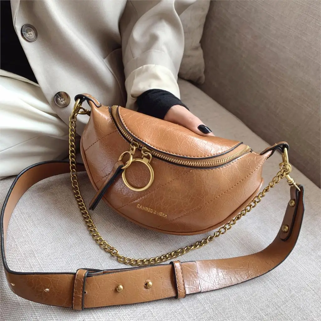 

Waist Pack Mini Crossbody Bags for Women 2019 New Fashion Handbag PU Leather Shoulder Messenger Bag Ladies Chain Small Chest Bag