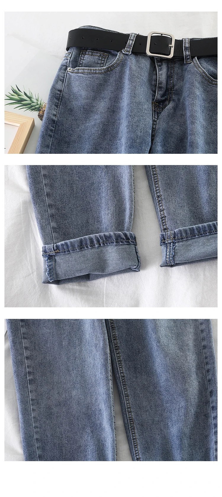 YuooMuoo новые потертые женские джинсы шикарные винтажные джинсы с высокой талией женские брюки длиной до щиколотки повседневные ковбойские джинсовые брюки