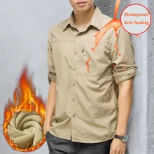 Мужские уличные Зимние флисовые рубашки водонепроницаемые ветрозащитные не скатывающиеся рубашки для альпинизма, кемпинга, туризма, рыбалки