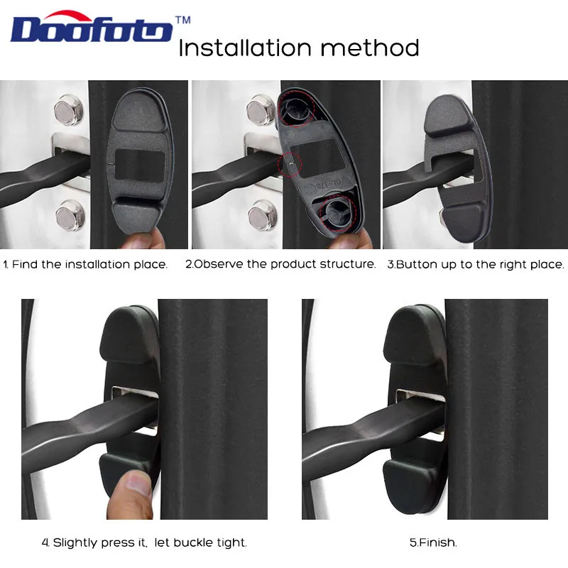 Doofoto 4x Car Door Lock Arm Limiting Stopper Cover For Nissan j10 j11 X Trail t32 t31 Tiida Juke Kicks Accessories