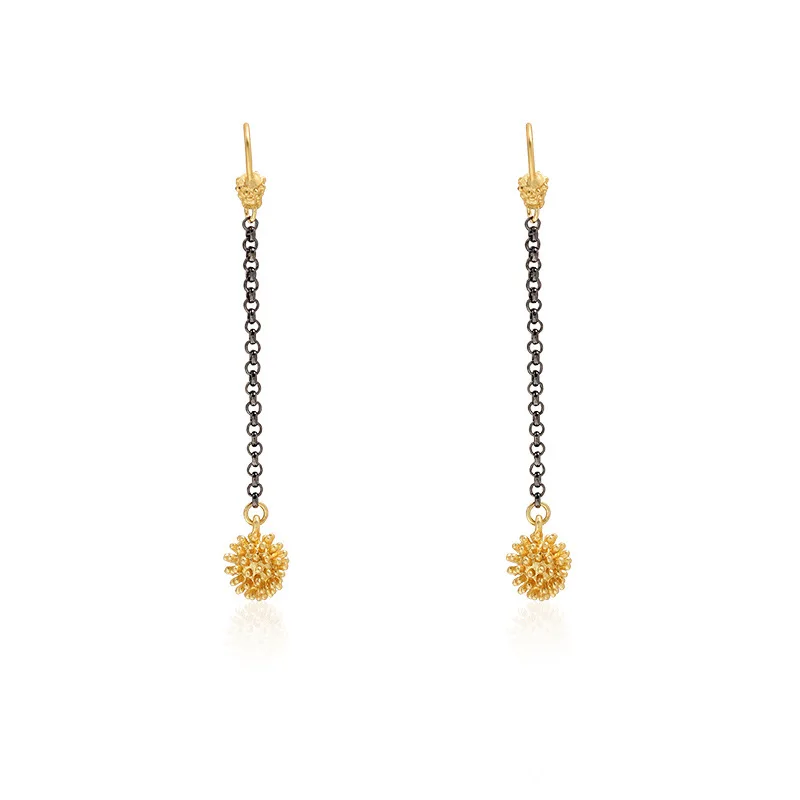 

High quality and exquisite workmanship seeded flower long earrings for women with simple design temperament
