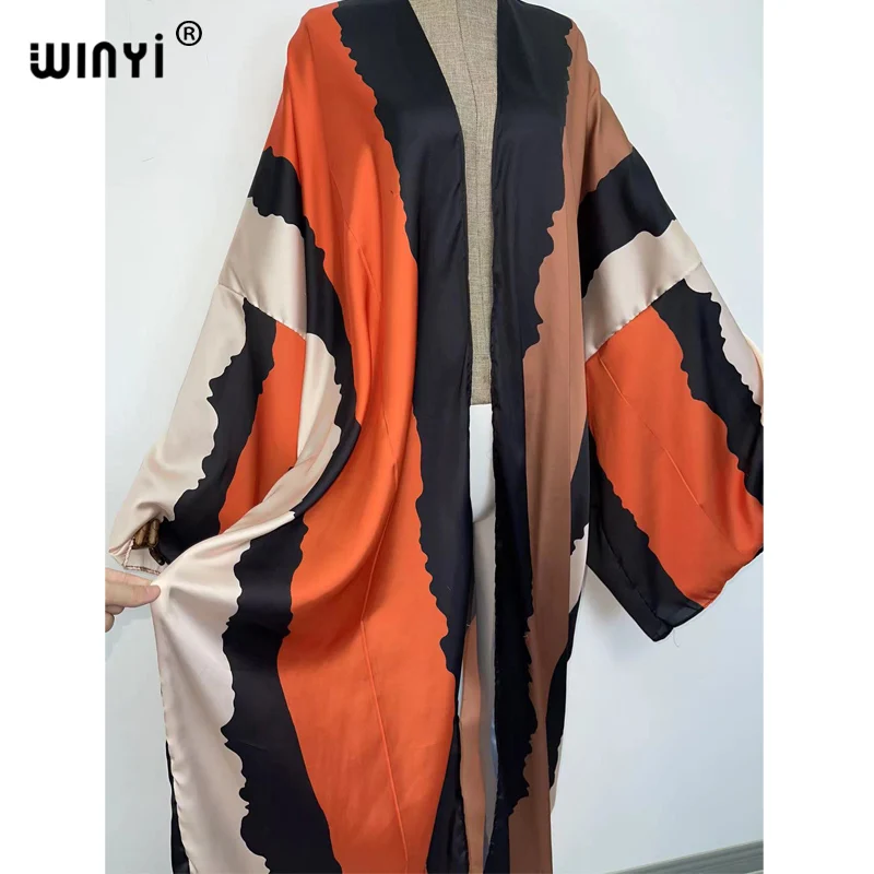 WINYI WINYI 여성용 루즈 롱 가디건 드레스, 칵테일 파티, 보호 맥시 비치 홀리데이 배트윙 슬리브, 기모노 로브 드레스, 유럽 2022