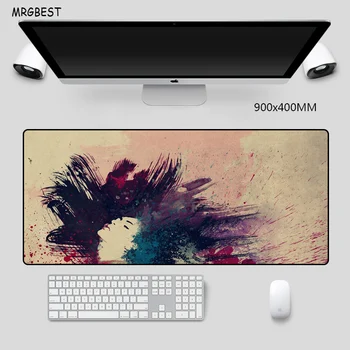 

MRGBES Mouse Pad Big Size Drawing Paint Dark Precision Hemming Nature Softy Rubber Desk Pads for Notebook Laptop Gamer Mousepad