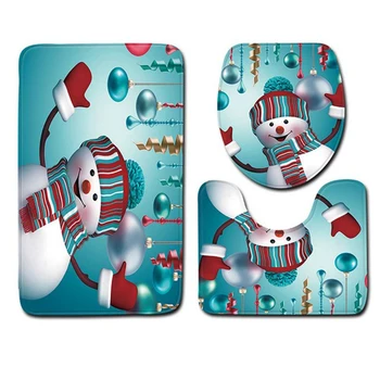 

1 Set Bath Mat Tools Bathroom Accessories Anti Slip Rug Washable Toilet Cover