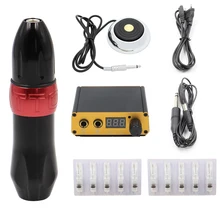 Professional Rotary Tattoo Machine Pen Kit LCD Mini Power Supply Tattoo Cartridge Needles Permanent Makeup For Tattoo Supplies