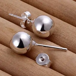 Simple Jewelry Ball Bead Stud Earrings For Sale Women Fashion Jewelry Unique Elegant Women 0.8CM