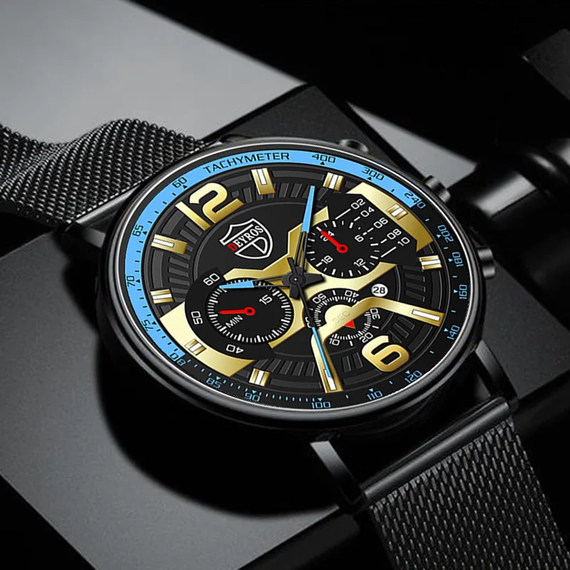 

2021 New Fashion Men's Stainless Steel Calendar Watches, Business Quartz Watches, DEYROS Brand Watches and Leisure Watches Are
