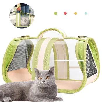 

Cat Carrier Bag Portable Pet Puppy Travel Bags Transparent Breathable Handbag With Large space For Cats and small Dogs