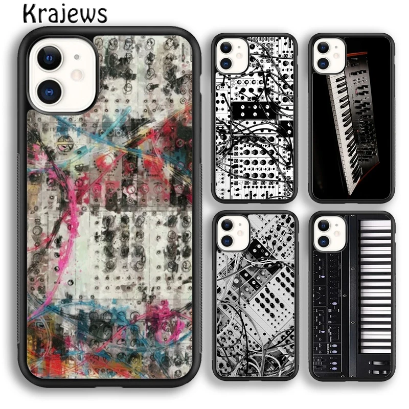 Krajeans Vintage Synth Sintetizzatore Moog Print Cover Per Telefono Per Iphone 15 Se2020 14 6 7 8 Plus Xs Xr 11 12 Mini 13 Pro Max