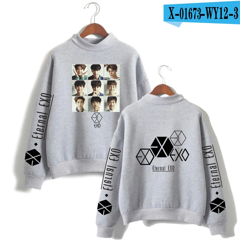 EXO PLANET#5 футболка с водолазкой модный рэпер певец хип-хоп пуловер оверсайз EXO PLANET#5 Толстовка для женщин - Цвет: M