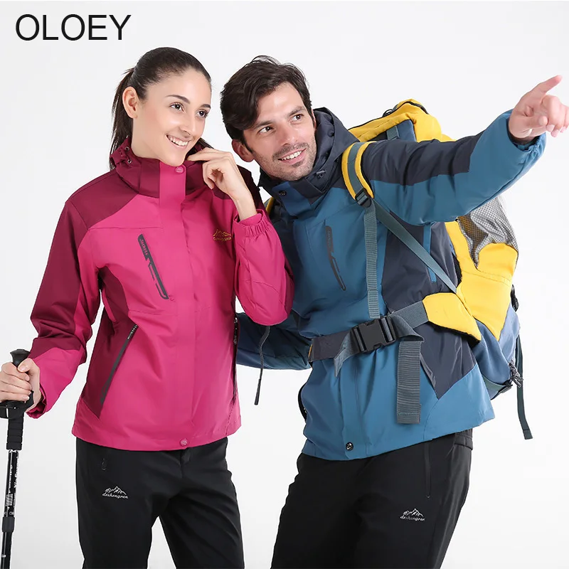 

Hiking Jacket 3-in-1 Windbreaker Outdoor Winter Waterproof Thermal / Warm Windproof Fleece Liner Jackets for Men Women Camping