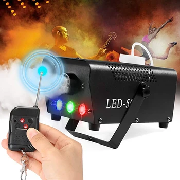 

500W Fog Smoke Machine Colorful LED Lights Wireless Remote Control For Halloween Wedding Party Disco Stage Light Fog Machine
