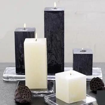 

New Creative Scented Birthday Weddings Candles Flameless Rectangle Black White Candles Weddings Birthday Decoration Centerpieces