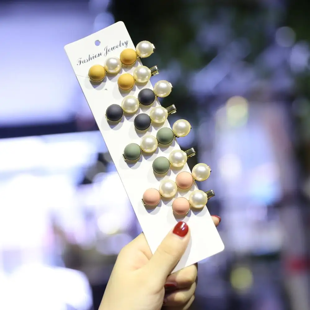 

2pcs Spring Candy Scrub Bead Hairpin Sweet Imitiation Pearl Korean Hair Clips Fashion Hair Accessories For Women Beads Hairpins