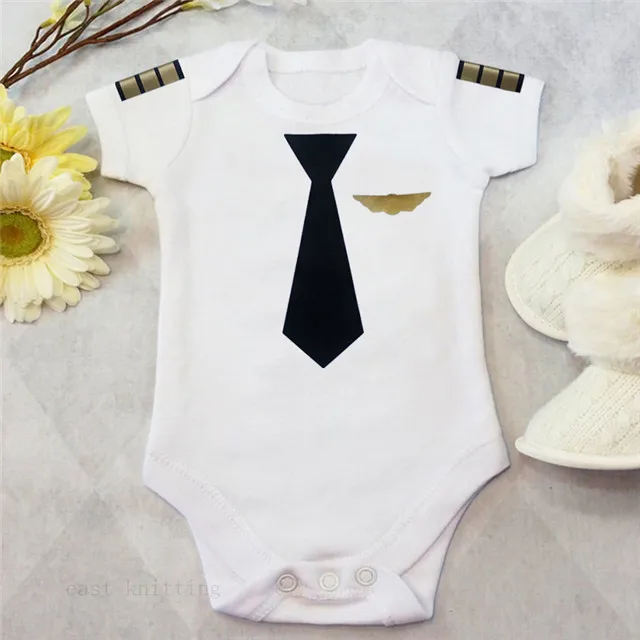 yellow Baby Pilot Onesie Bodysuit for Kids Cute Newborn Romper Outfits Baby Grow for Infant Toddler Boys Girls Clothes - Цвет: yellow