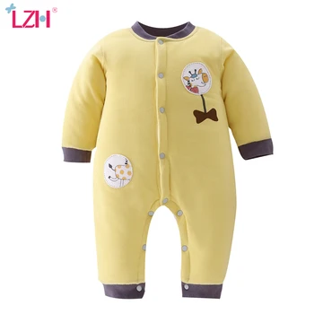 

LZH 2020 Autumn Warm Newborn Snowsuit Cartoons Winter Jumpsuit Kid Soft Cotton Jumpsuit For Toddler Romper For Babies 0-12 month