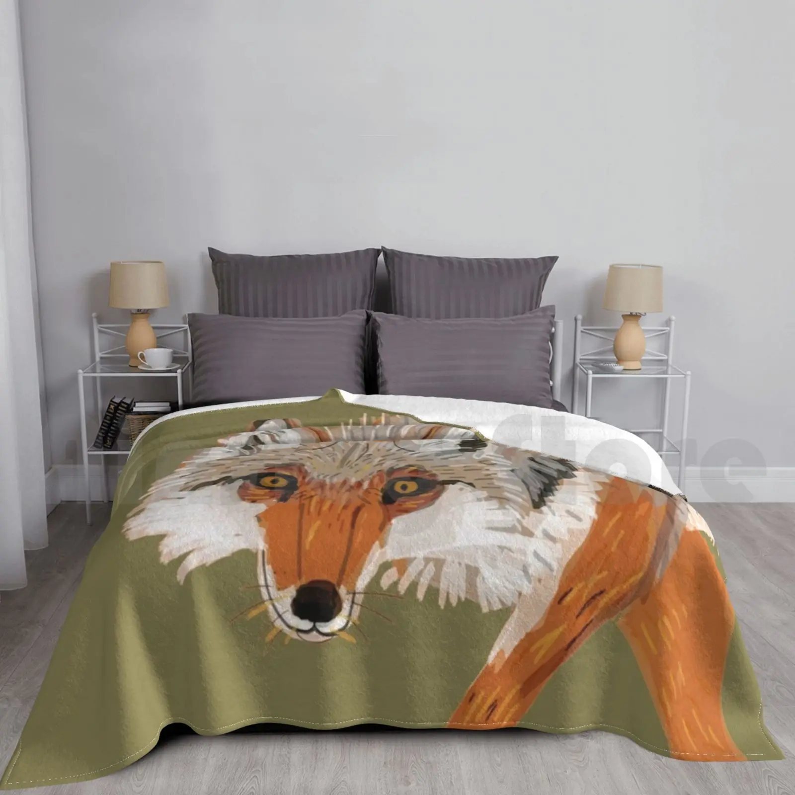 

Totem Coyote Blanket For Sofa Bed Travel Belettelepink Wolf Coyote Dog Animals Species Wildlife Original Canine