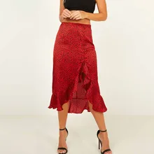 Юбка женская faldas mujer moda jupe femme модная Осенняя Повседневная женская леопардовая юбка с оборками с завышенной талией длинная удлиненная юбка OY41