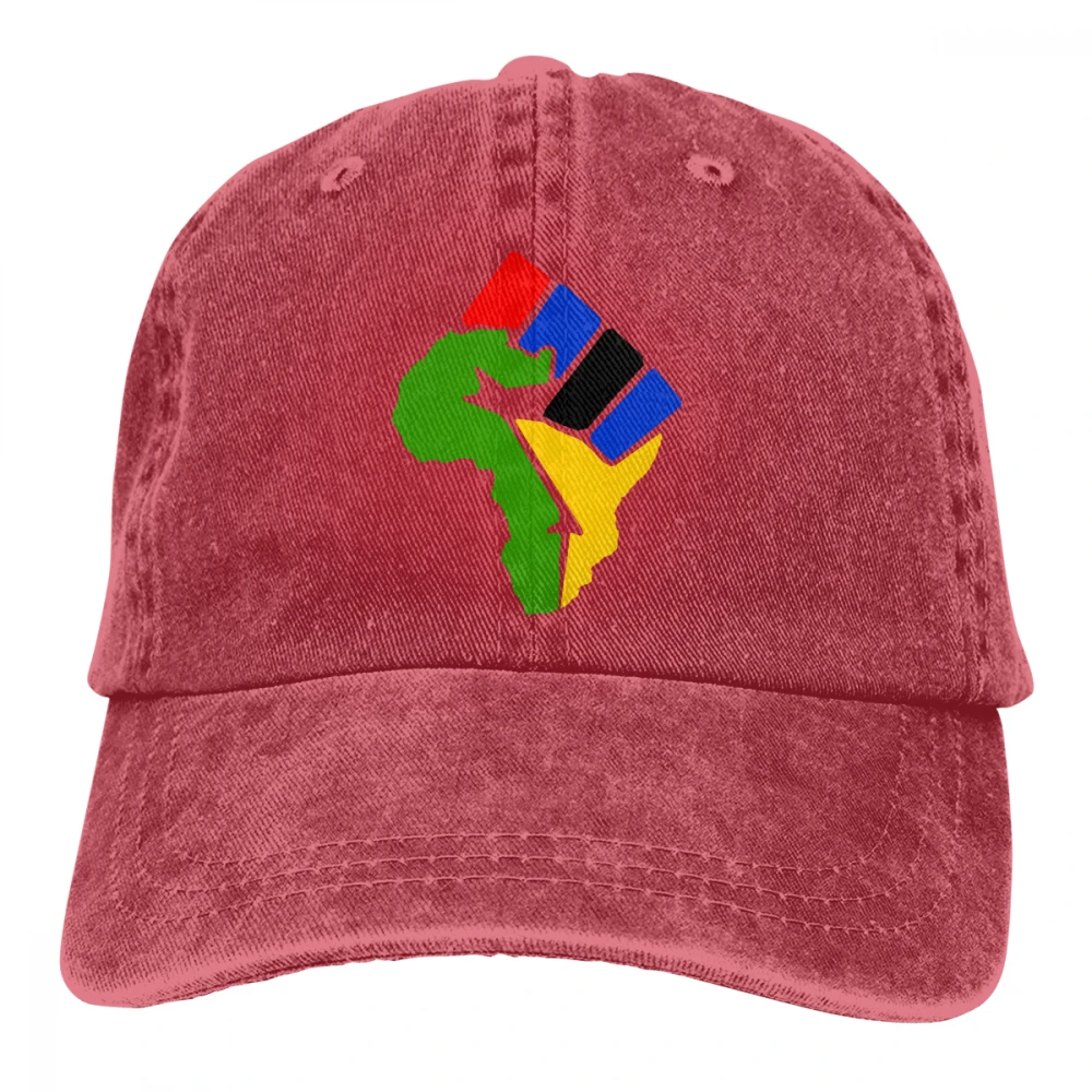 Африканский кулак Casquette темно-синий унисекс Мужские Женские джинсовые бейсболка с ремешком кепки Регулируемый Гольф папа шляпа