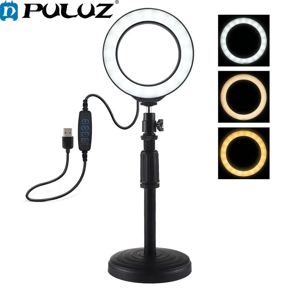 

Photography Dimmable LED Selfie Ring Light Youtube Video Live 3200-6500k Photo Studio Vlogging Light &Desktop Mount Holder