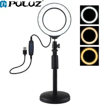 

Photography Dimmable LED Selfie Ring Light Youtube Video Live 3200-6500k Photo Studio Vlogging Light &Desktop Mount Holder
