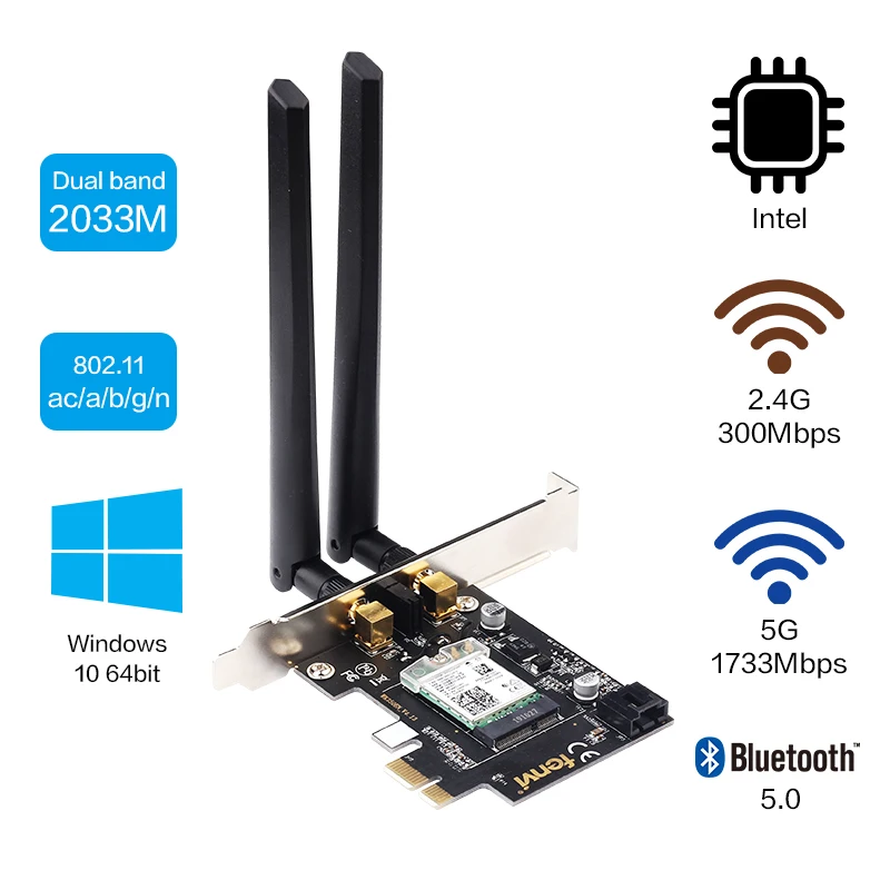 Офисный беспроводной компьютер Intel 9260 9260ac двойная полоса 1730 Мбит/с Android 10 Wi Fi Bluetooth