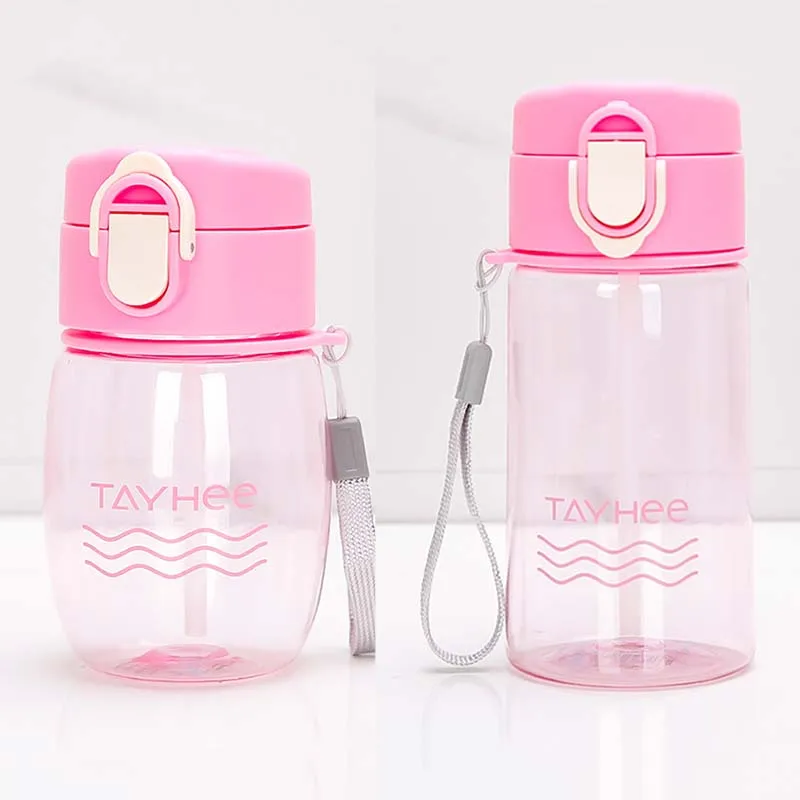 330/420ml Sport Bottle Kids Water With Straw Children Drinking Pot For Bottles Plastic Portable | Дом и сад