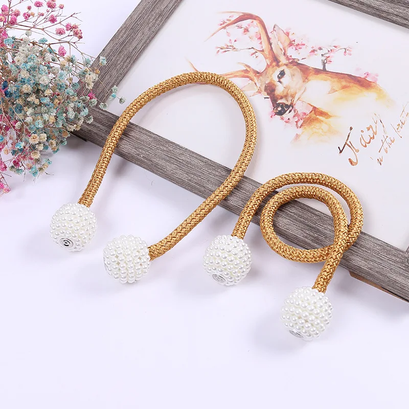 

Creative pearl magnetic pair of curtain buckle clip hanging curtain with ball buckle furniture accessories home decoration