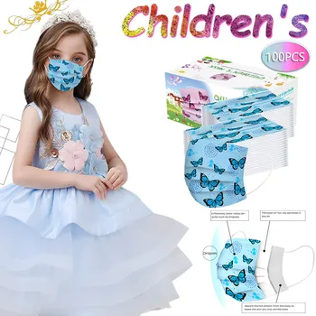 

Butterfly Printing Disposable Children's Butterfly Disposable In-dustrial 3ply Blue Desechable large stock send fast