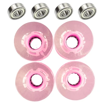 

4pcs/set Cruiser Wheels PU Transparent Durable Mini Roller LED Skateboard With Bearing Light Up Flashing Wear Resistant Gift
