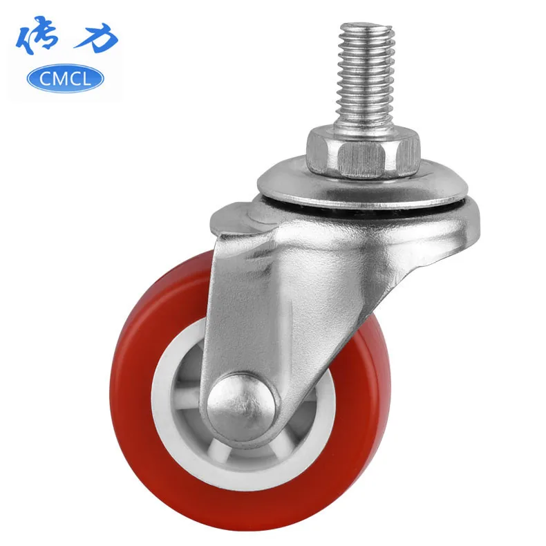 

4 Pcs 2 Inch m10 Thread Pvc Caster Diameter 5cm Furniture Universal Wheel Screw Rod Mute Wear-resistant