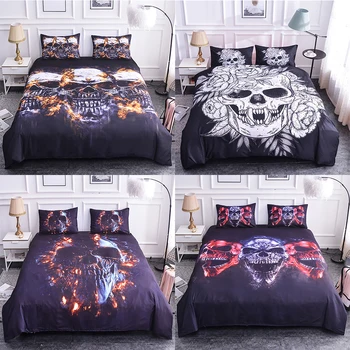 

Homesky Sugar skull bedding set 3D Printed Luxury Duvet Cover Pillowcase Set skull comforter bedding sets King Queen size