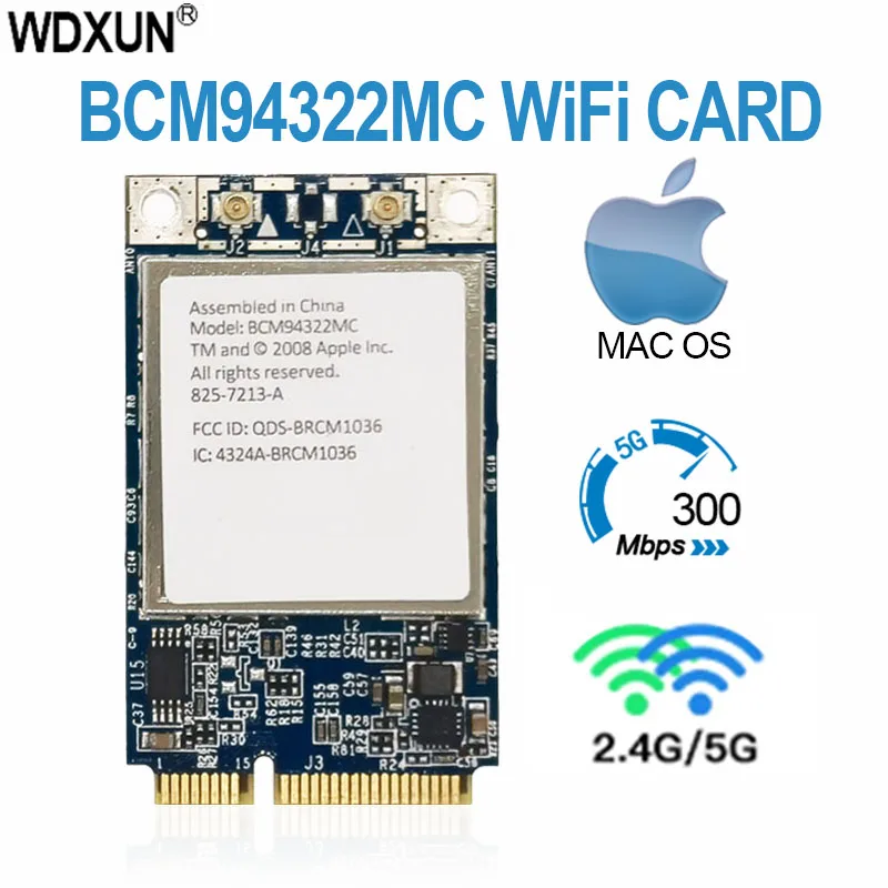 Adatto A Tutti I Mac Pro Mb988Z/Ad Alta Velocità 300Mbps 2.4G 5G Bcm94322Mc Airport Extreme Wireless Wifi Card