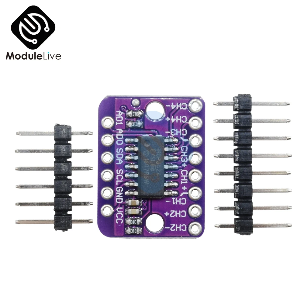 MCP3424 цифровой I2C IIC ADC-4 4-канальный модуль преобразования для Raspberry Pi для Arduino 2,7-5,5 В