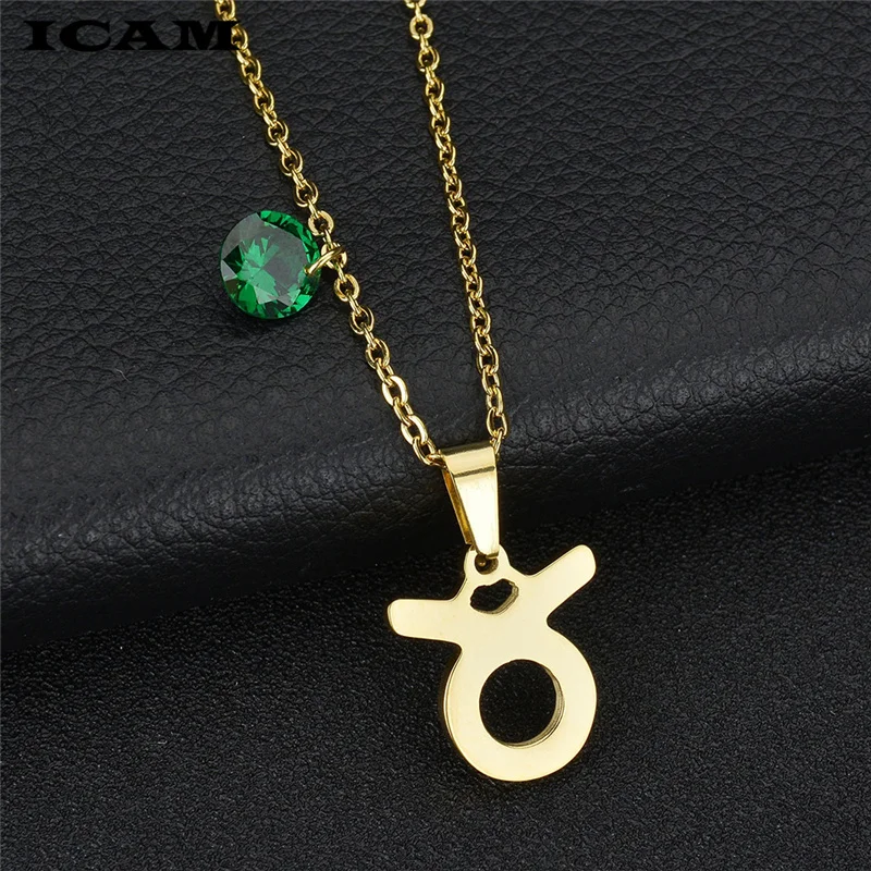 ICAM 1 шт. Знак зодиака ожерелье 12 Созвездие s ювелирные изделия Телец Bijoux Femme Мода |