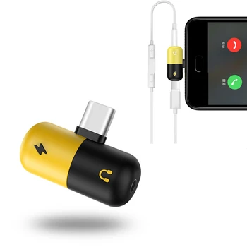 

2 in 1 Type C To 3.5 mm Earphone Jack aux Adapter Charging Audio Cable Converter USB Type C Splitter Headphone Adapter